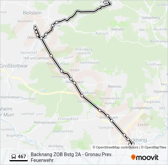 467 Bus Line Map