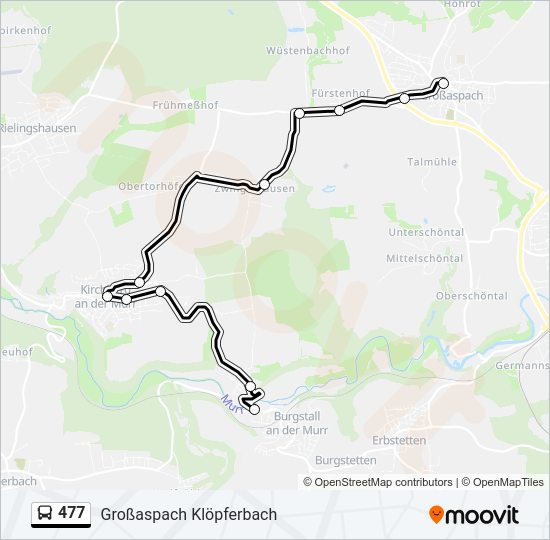 Автобус 477: карта маршрута