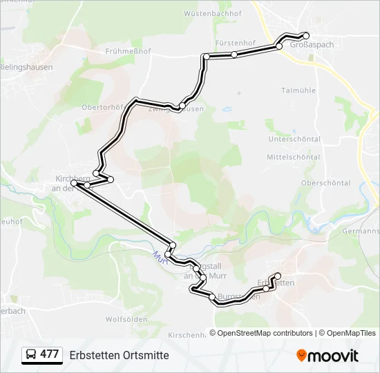 477 Bus Line Map