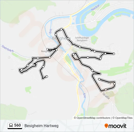 560 Bus Line Map