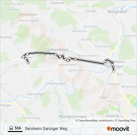 566 Bus Line Map