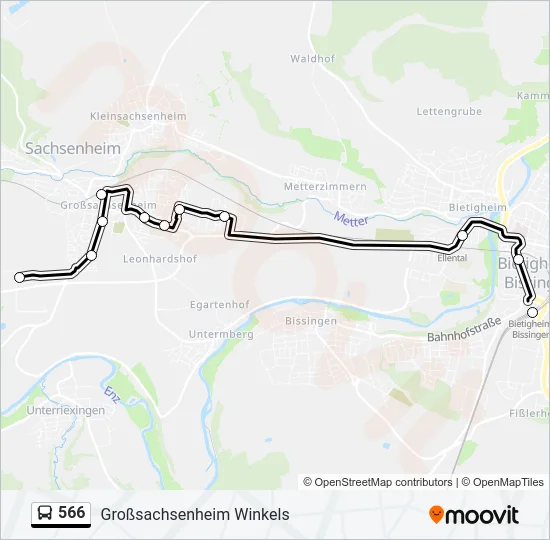 566 Bus Line Map