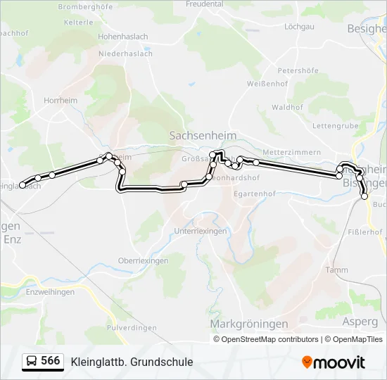 566 Bus Line Map