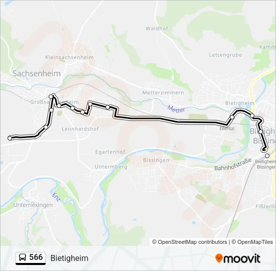 566 Bus Line Map