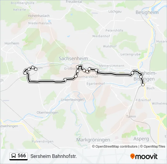 566 Bus Line Map