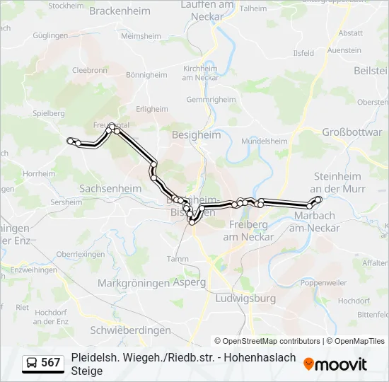 567 Bus Line Map