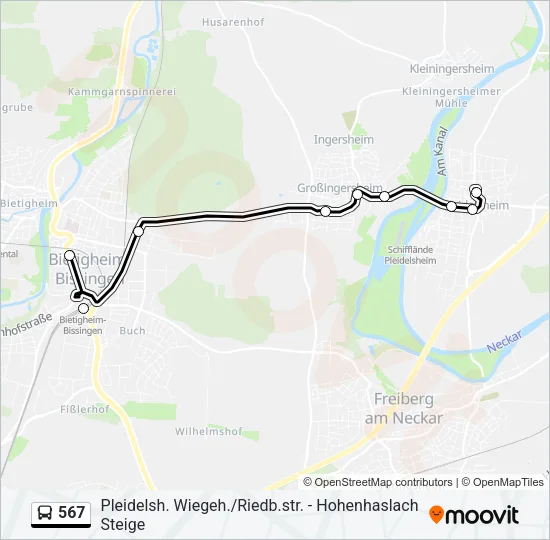 567 Bus Line Map