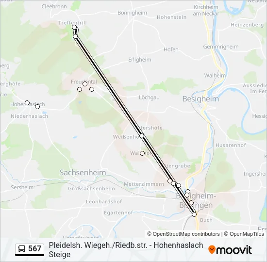 567 Bus Line Map