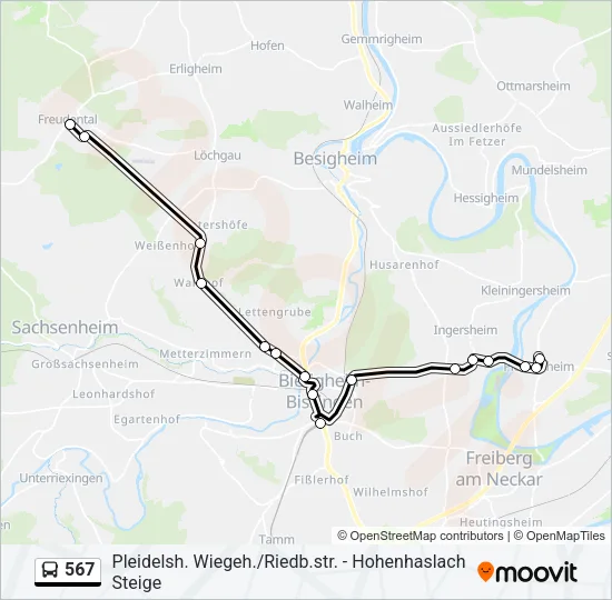 567 Bus Line Map