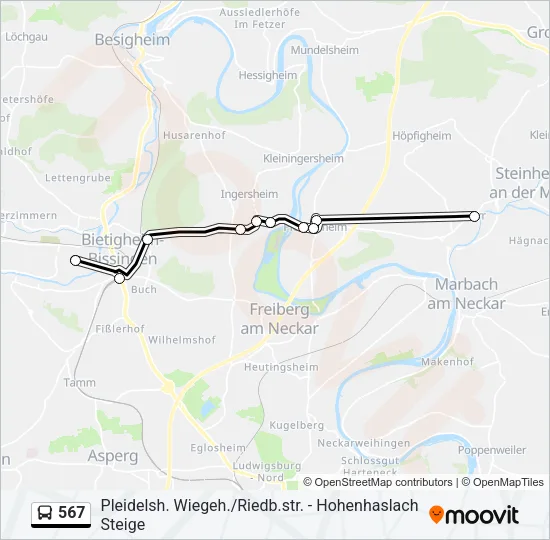 567 Bus Line Map