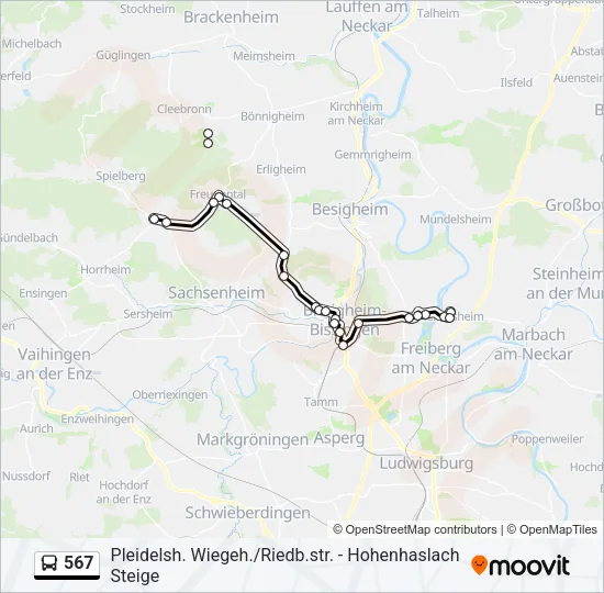 567 Bus Line Map