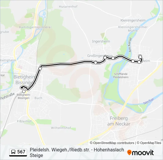 567 Bus Line Map