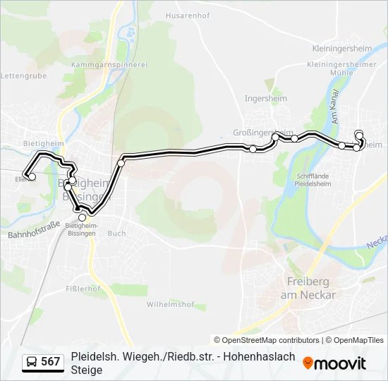 567 Bus Line Map