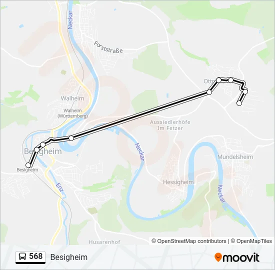 568 Bus Line Map
