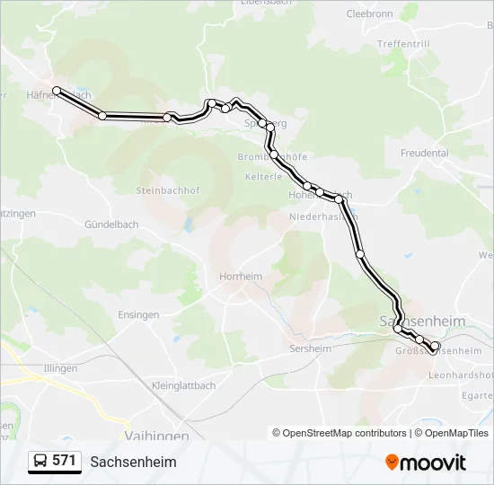 571 Bus Line Map