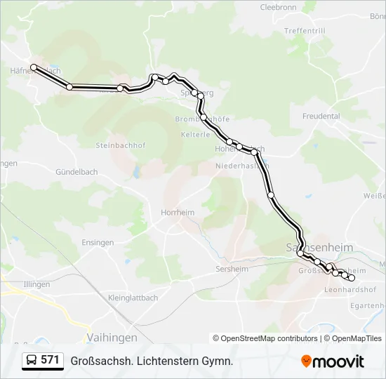 571 Bus Line Map