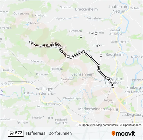 572 Bus Line Map