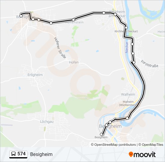 Автобус 574: карта маршрута