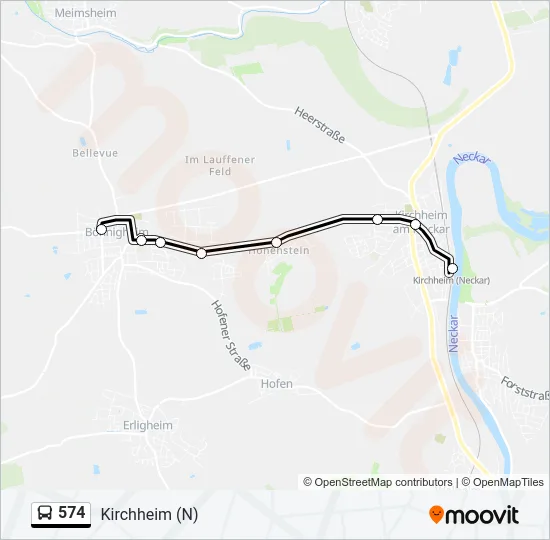 574 Bus Line Map