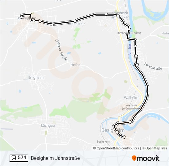 Автобус 574: карта маршрута
