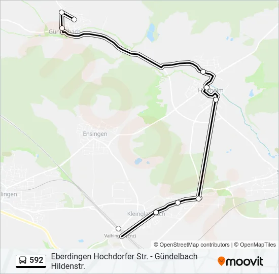 592 Bus Line Map