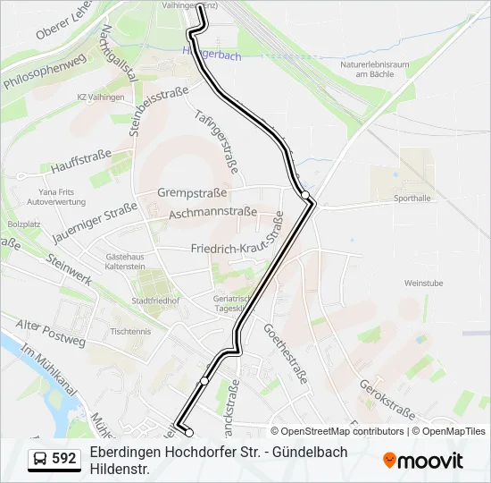 592 Bus Line Map