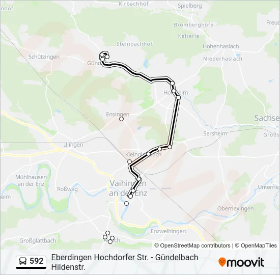 592 Bus Line Map