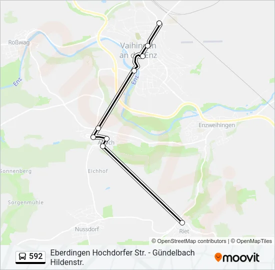 592 Bus Line Map