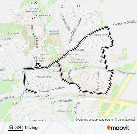 624 Bus Line Map