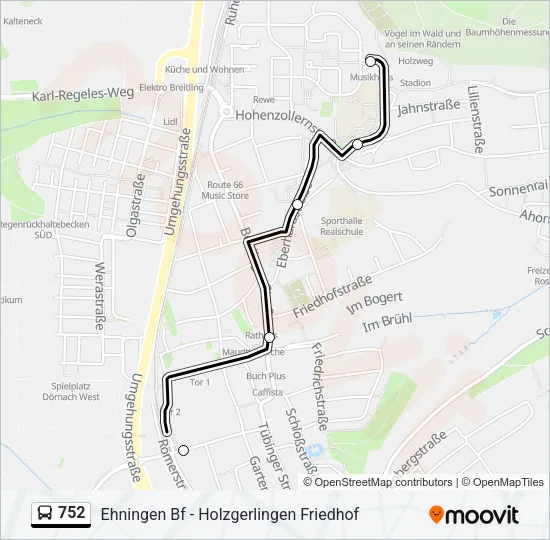 752 Bus Line Map