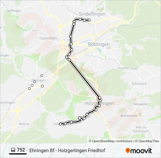 752 Bus Line Map