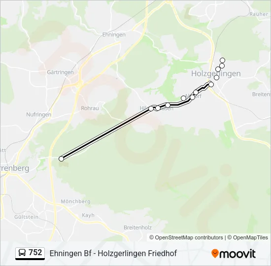 752 Bus Line Map