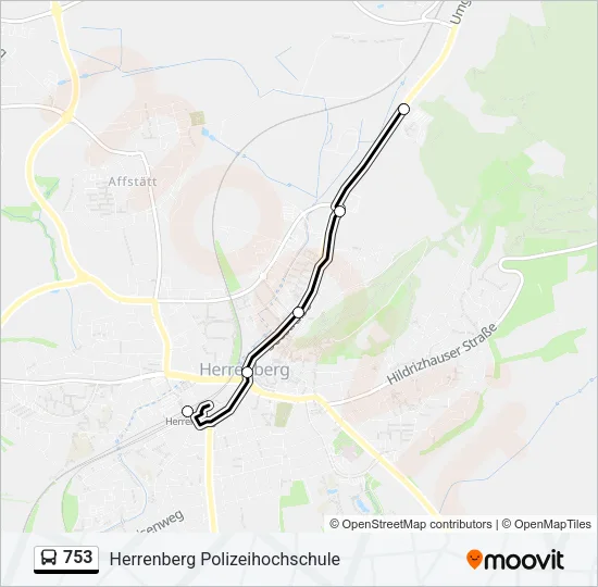 753 Bus Line Map