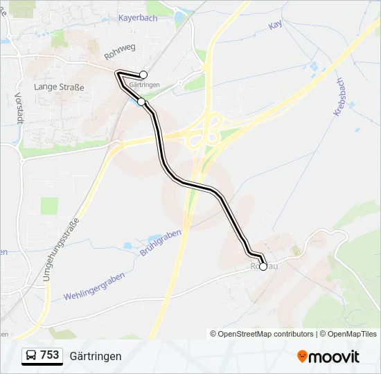 753 Bus Line Map