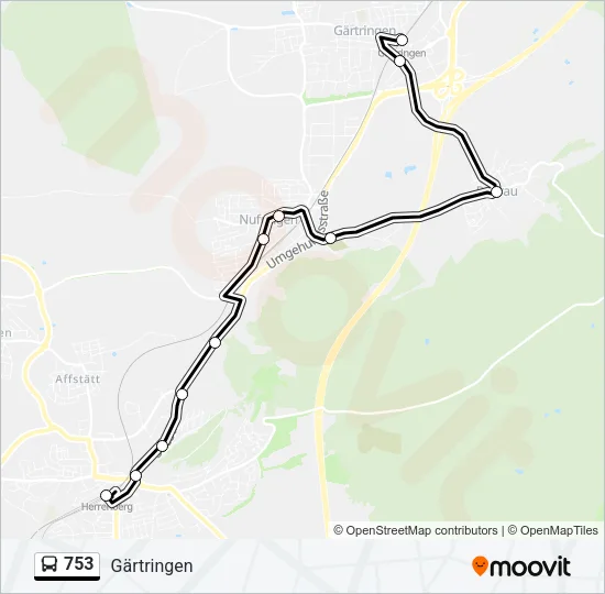 753 Bus Line Map