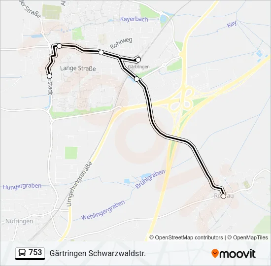 753 Bus Line Map