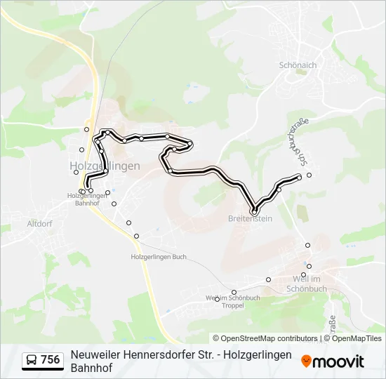 756 Bus Line Map