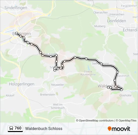 760 Bus Line Map