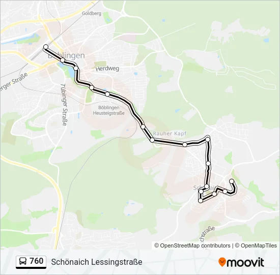 760 Bus Line Map