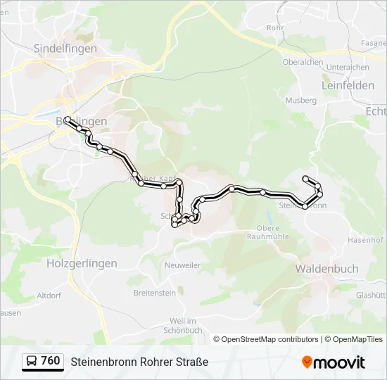 760 Bus Line Map