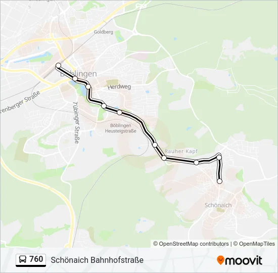 760 Bus Line Map