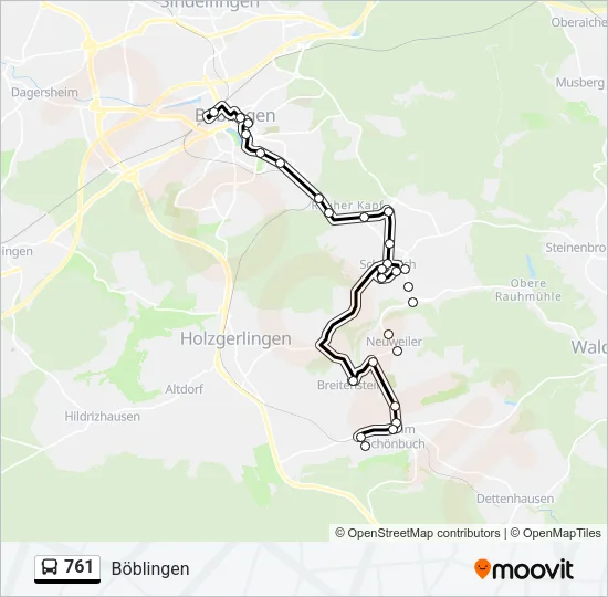 761 Bus Line Map