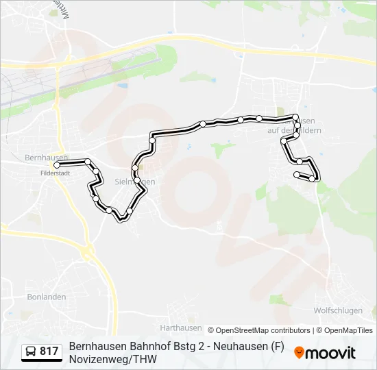 817 Bus Line Map