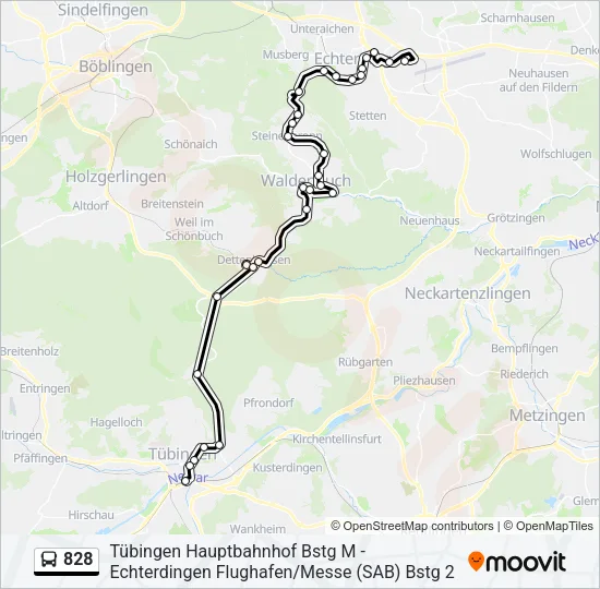828 Bus Line Map