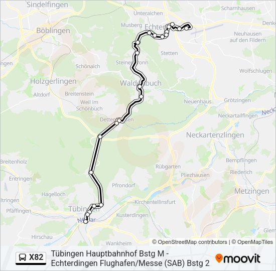 X82 Bus Line Map