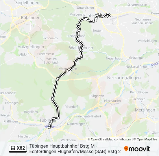 X82 Bus Line Map