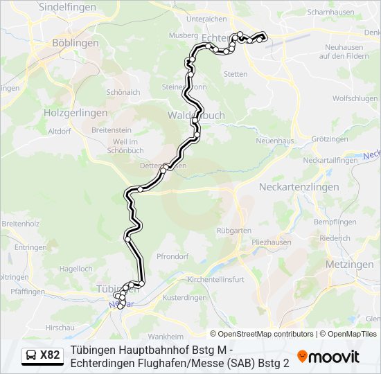 X82 Bus Line Map