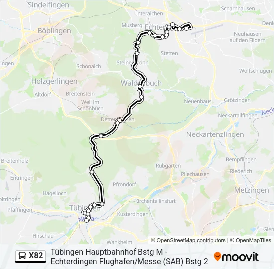 X82 Bus Line Map