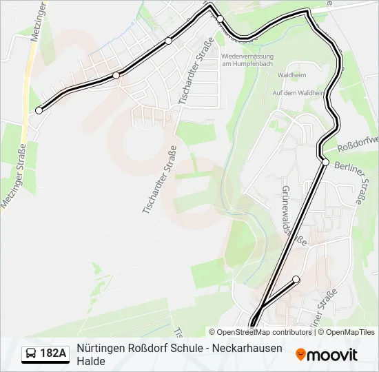 182A Bus Line Map