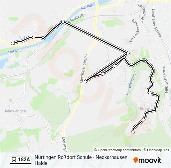182A Bus Line Map